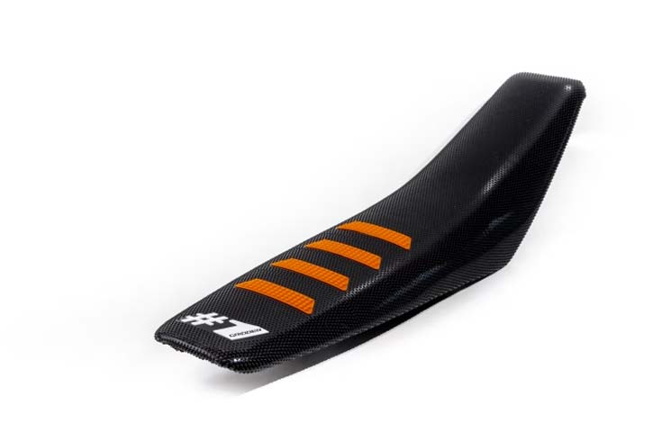 Ribbed - Black & Orange - Bike Seat Cover