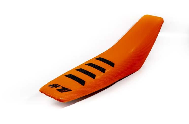 Ribbed - Orange & Black - Bike Seat Cover
