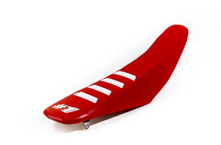Ribbed - Red & White - Bike Seat Cover